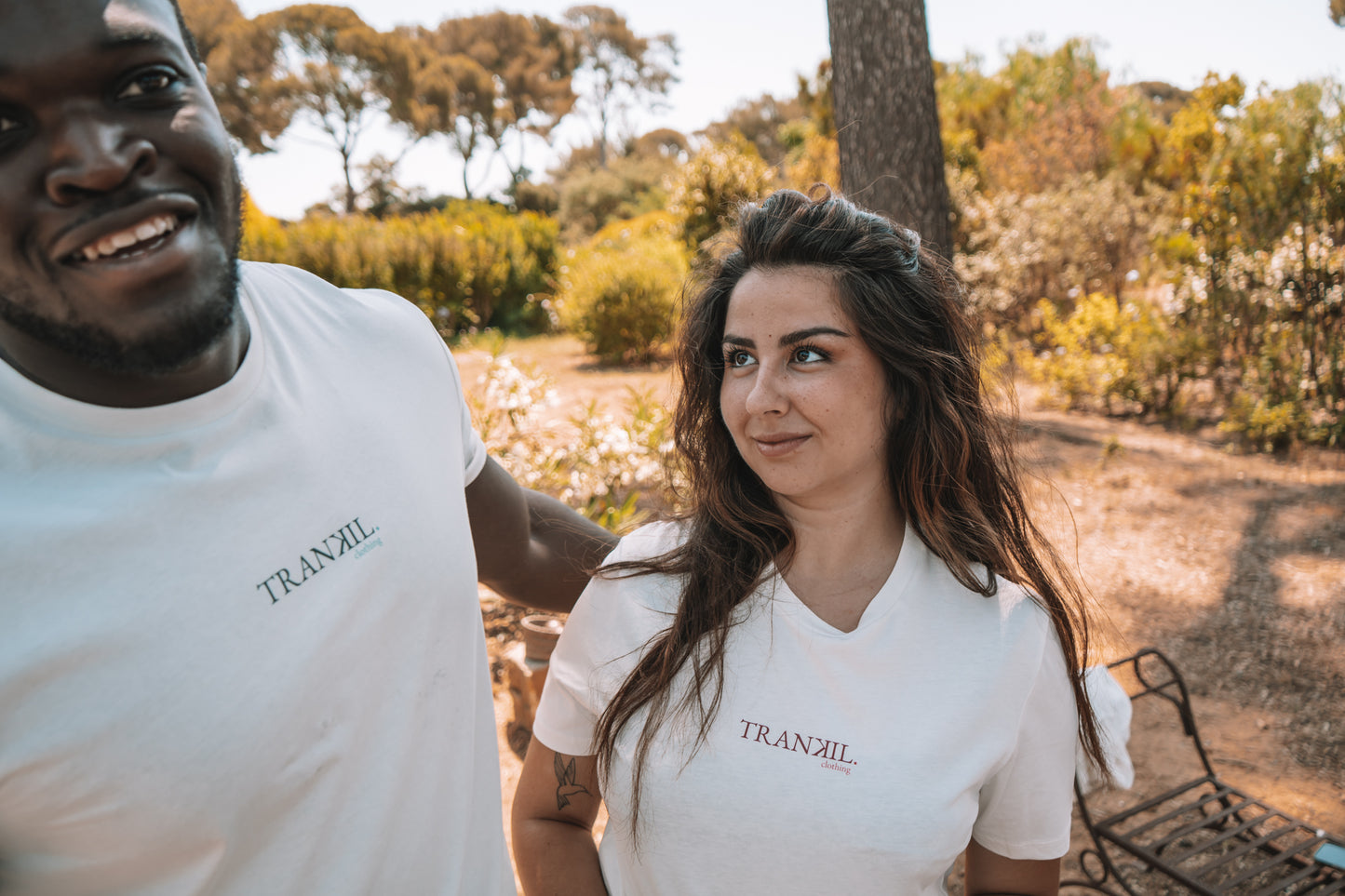 T-shirt coupe droite unisexe en coton bio avec imprimé sur l'avant du t-shirt
