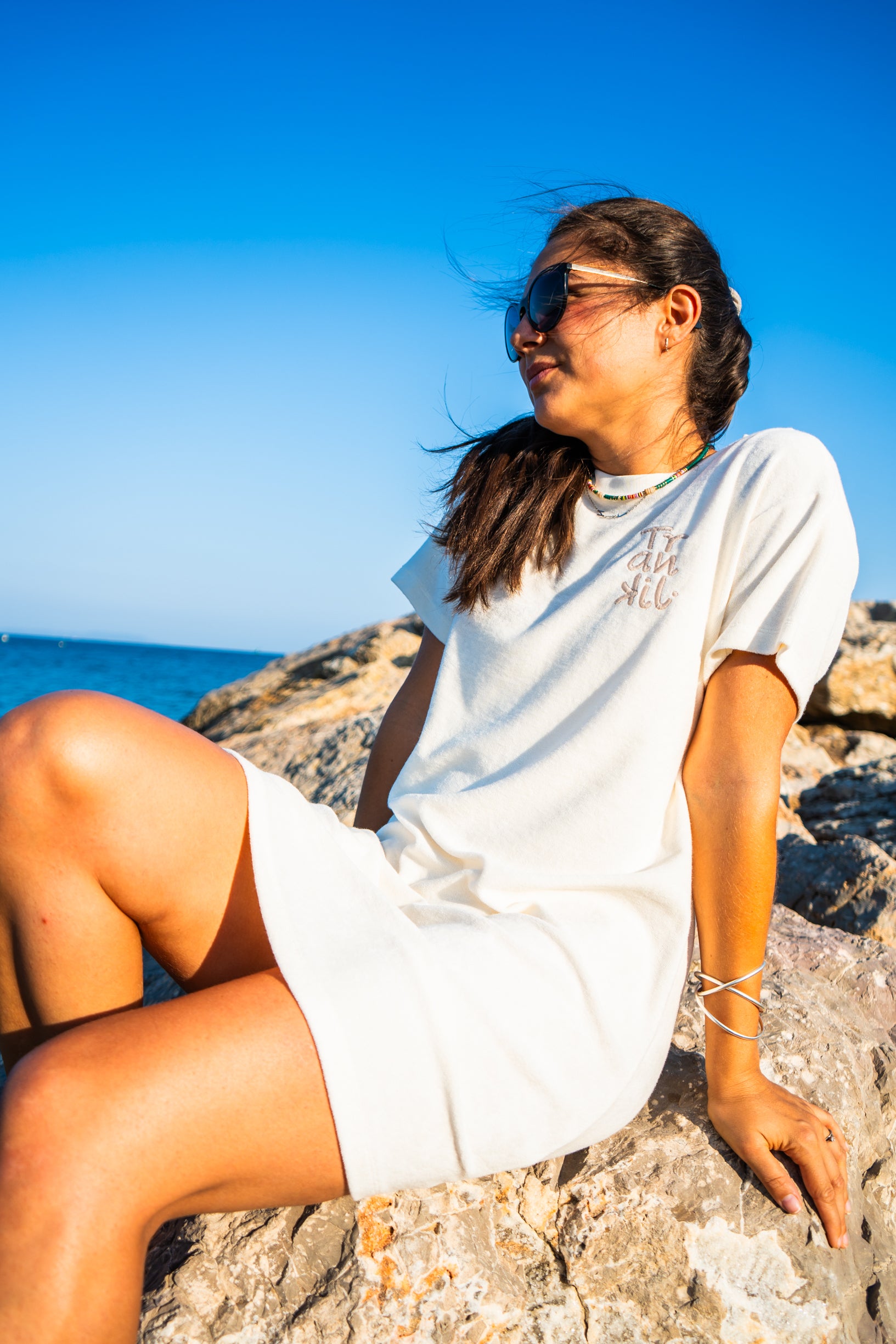 robe t-shirt en matière éponge
