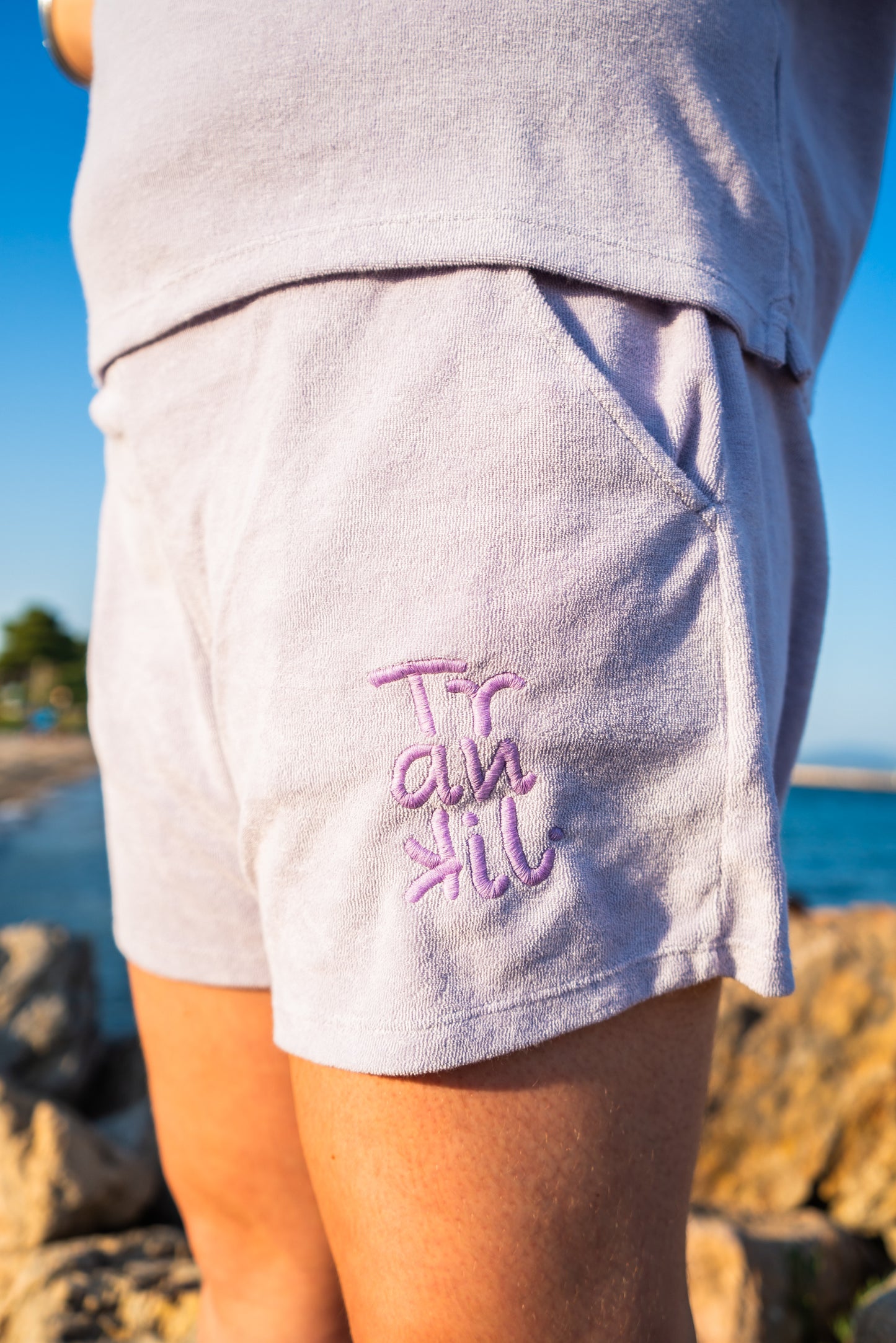 short décontracté en matière éponge pour femme