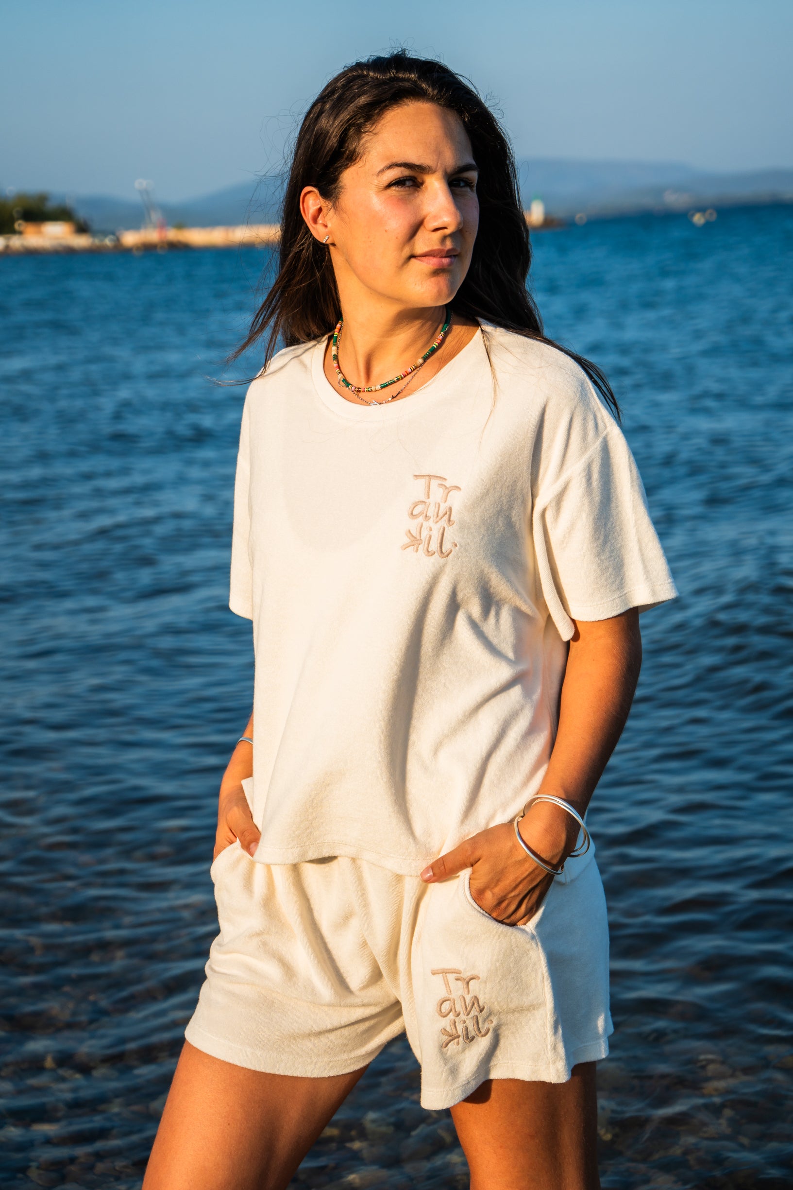 t-shirt pour femme en matière éponge