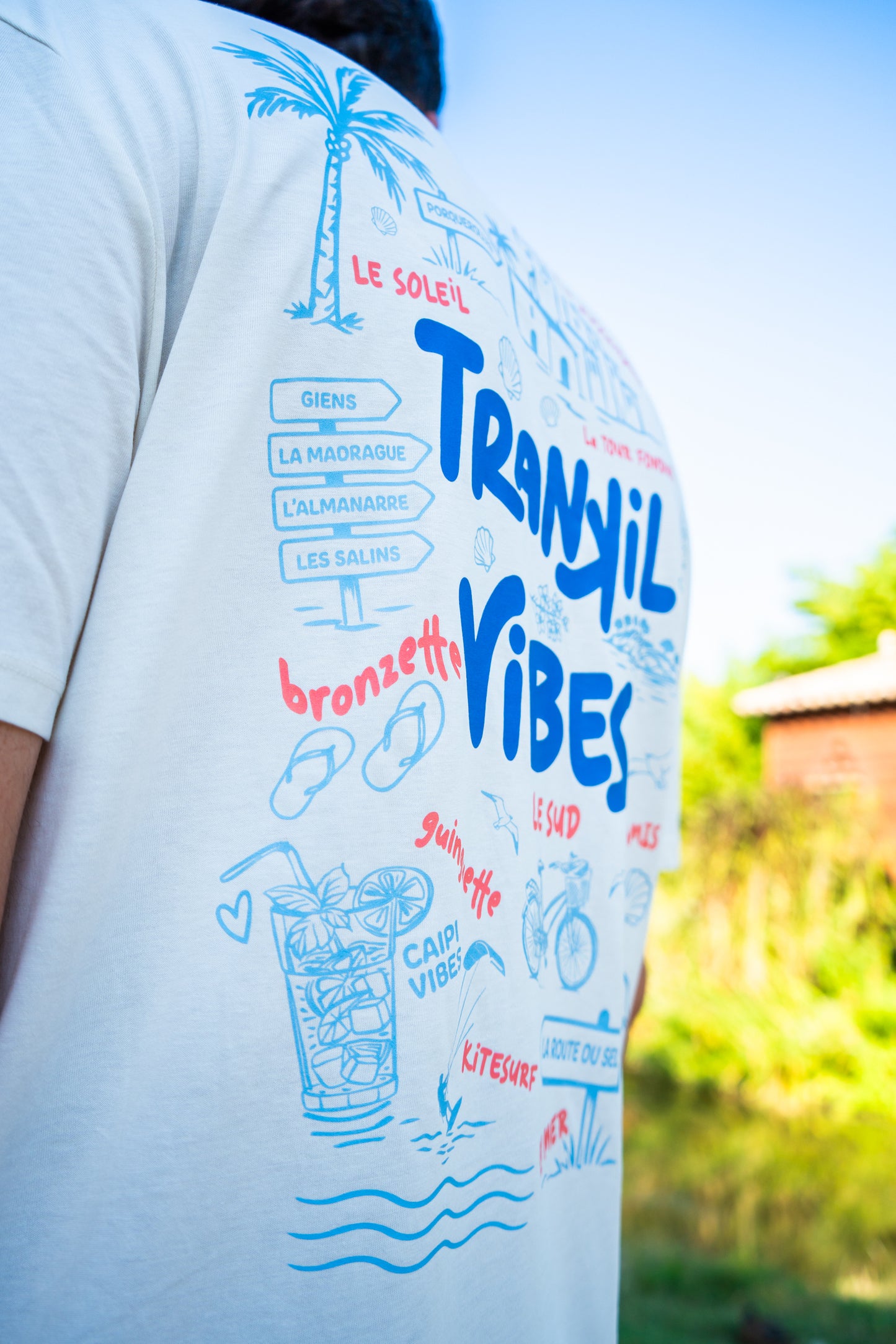 t-shirt avec design d'été dans le dos unisexe