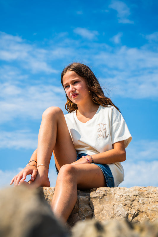 T-shirt pour fille en matière éponge